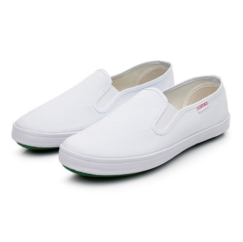 LuTai Men & Women Casual Simple Canvas Shoes Student Low-Top Sneakers, Size: 37(White)