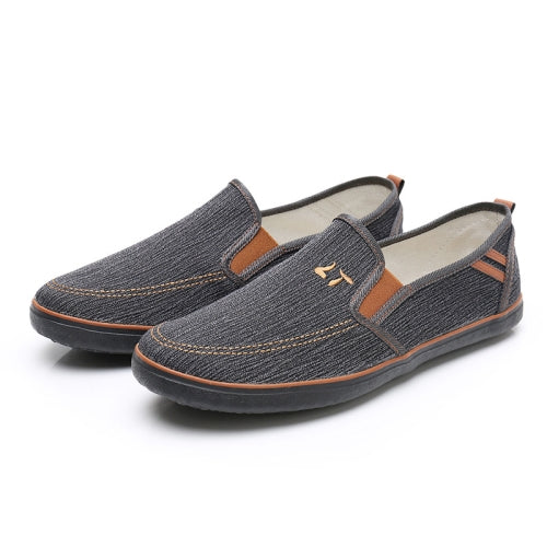 LuTai Men Loafers Rubber Sole Shoes Breathable Wear-Resistant Casual Shoes, Size: 39(1909 Gray)