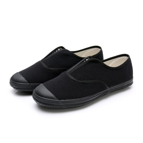 LuTai Men Loafers Rubber Sole Shoes Breathable Wear-Resistant Casual Shoes, Size: 42(2001 Black)