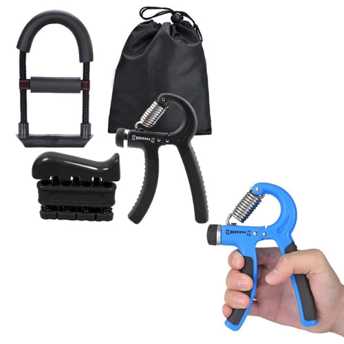 4 In 1 Grip Wrist Finger Metal Training Fitness Equipment Set(Black)