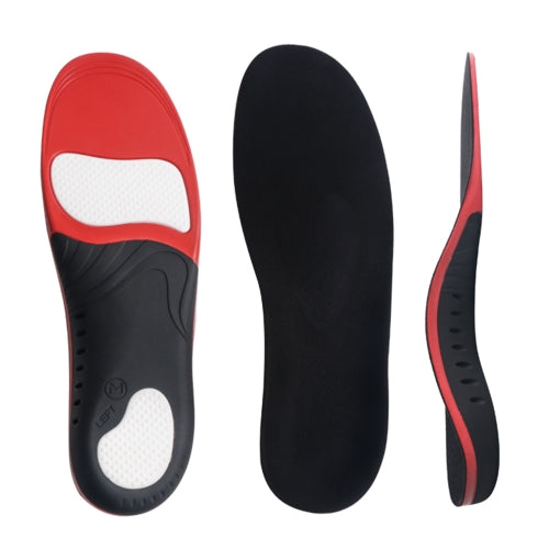 JH-209 Thicken Shock-absorbing Breathable and Comfortable Insole, Size: M 41-43(Red White + Velvet Fabric)