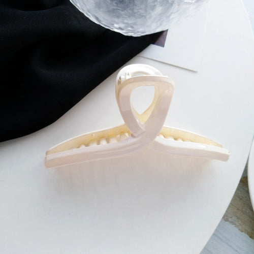 10 PCS Resin Material Spring Hair Clip, Colour: 4 Creamy-white