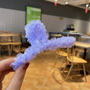 10 PCS Resin Material Spring Hair Clip, Colour: 23 Light Purple Net Yarn