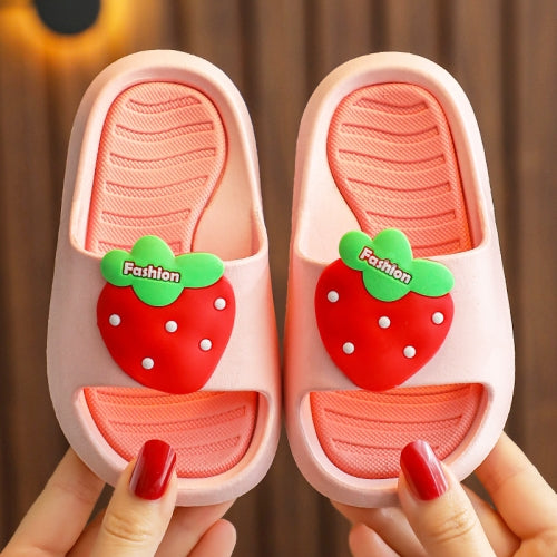 Children Slippers Home Indoor Soft Bottom Cartoon Fruit Baby Toddler Sandals, Size: 24-25 17cm Inner Length(Pink)