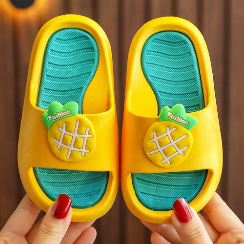 Children Slippers Home Indoor Soft Bottom Cartoon Fruit Baby Toddler Sandals, Size: 34-35 22cm Inner Length(Yellow)