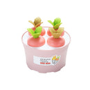 2 PCS Summer Carrot Potted Ice Cream Mold Homemade Ice Tray Round Four(Pink)