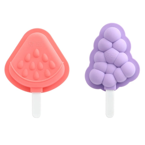 3 PCS Household Silicone Popsicle Ice Cream Mold With Lid, Specification: Strawberry + Grape