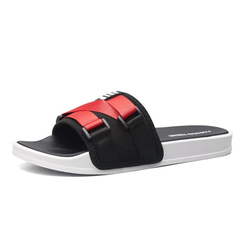 Men Fashion Outdoor Slippers Antiskid Soft Sole Beach Shoes, Size: 36-37(Black Red)