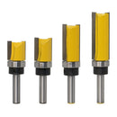 8MM Shank Copy Type Trimming Knife Straight Edge Engraving Machine Milling Cutter, Model: 4PCS/Set