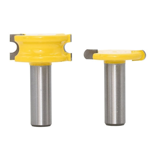 2 PCS/Set Floor Jigsaw Woodworking Tenon Cutter Trimming Engraving Machine Milling Cutter, Model: 1/2 Handle