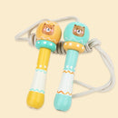 Wooden Cartoon Children Skipping Rope Kindergarten Pupils Beginners Adjustable Skipping Rope, Length: 2.16m(Bear)