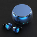 D09 TWS Slider Wireless Bluetooth Earphone(Blue)