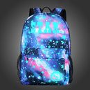 Starry Sky Luminous Backpack Oxford Cloth Printed Backpack, Colour: Star Blue Star