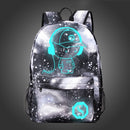 Starry Sky Luminous Backpack Oxford Cloth Printed Backpack, Colour: Star Gray Music Kid