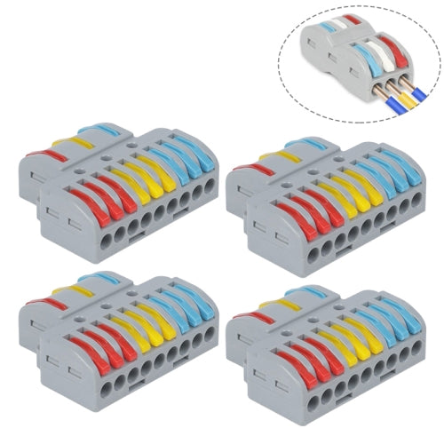 4 PCS SPL-93 3 In 9 Out Colorful Quick Line Terminal Multi-Function Dismantling Wire Connection Terminal