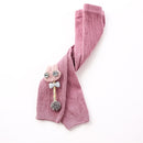 Children Pantyhose Knit Cotton Cartoon Girl Tights Baby Cropped Pants Socks Size: L 2-4 Years Old(Light Purple)