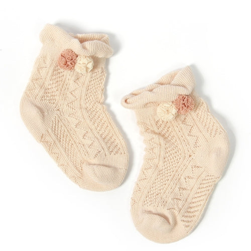 3 Pairs Baby Socks Mesh Thin Baby Cotton Socks, Toyan Socks: L 3-5 Years Old(Champagne)