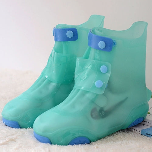 Children Rain Boot Cover Waterproof Non-Slip Rain Boot Cover Thickened Silicone Rain Boots, Size: 30-31(Mint Green)