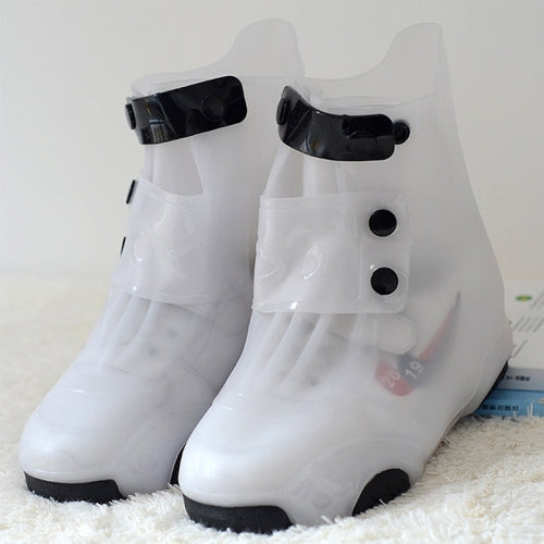 Children Rain Boot Cover Waterproof Non-Slip Rain Boot Cover Thickened Silicone Rain Boots, Size: 34-35(White)