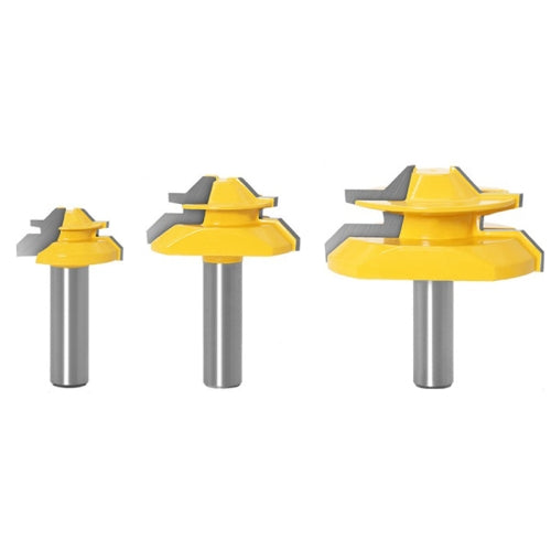 Woodworking Engraving Machine Milling Cutter 45 Degree Jointing Knife, Model: 12mm Handle 3PCS/Set