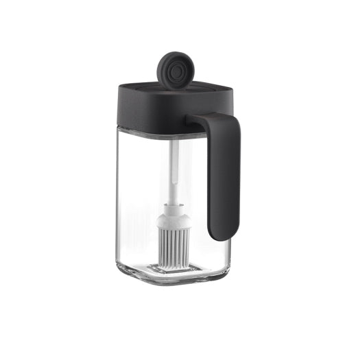 4 PCS Home Glass Spoon Covered Seasoning Bottle, Specification: Brush Bottle (Black)