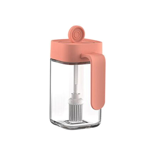 4 PCS Home Glass Spoon Covered Seasoning Bottle, Specification: Brush Bottle (Orange)