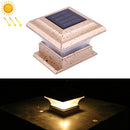 28 LM Outdoor Solar Column Light Garden Villa Wood Pile Light Garden Landscape Fence Lamp(Warm Yellow Light)