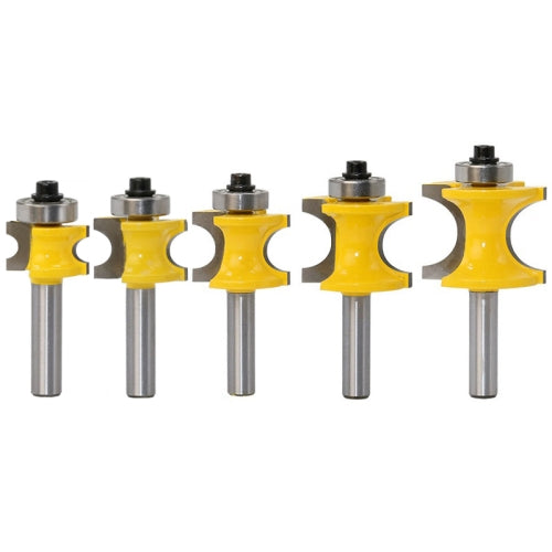 8-Shank Bearing Positive Semicircular Cutter Engraving Machine Woodworking Cutter, Model: 5 PCS/Set