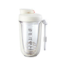 550ml Stainless Steel Stirring Ball Plastic Water Cup With Scale Portable Sports Handle Water Cup Shaking Cup( White)