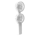 Portable Handheld Fan Office Desktop Multi-Function Folding Double Small Fan, Specification: 3000 mAh(White)