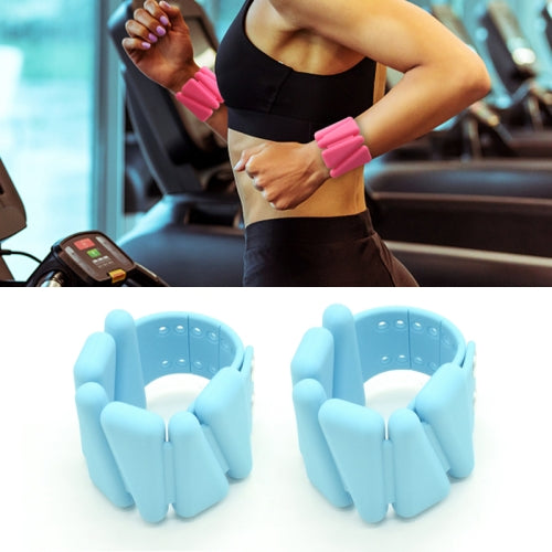 1 Pair Yoga Fitness Detachable Weight-Bearing Bracelets Sports Weight-Bearing Silicone Wrist Bands, Specification: 900G (Blue)