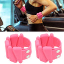 1 Pair Yoga Fitness Detachable Weight-Bearing Bracelets Sports Weight-Bearing Silicone Wrist Bands, Specification: 1800G (Pink)