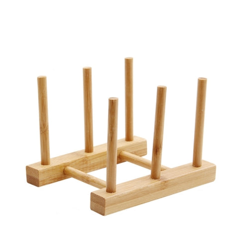 4 PCS Multi-Purpose Bowl Disc Rack Kitchen Drain Rack Bamboo Tableware Storage Rack, Layer (specification): 2 Grid