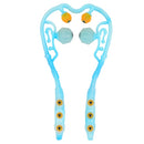 3 PCS Manual Cervical Massager Home Multi-Function Shoulder And Neck Massage Roller, Shape: Strengthen Magnetic Therapy Blue