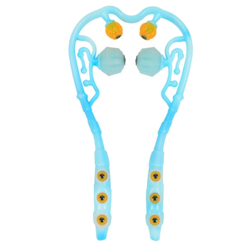3 PCS Manual Cervical Massager Home Multi-Function Shoulder And Neck Massage Roller, Shape: Strengthen Magnetic Therapy Blue
