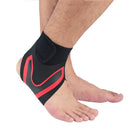 2 PCS Sports Compression Anti-Sprain Ankle Guard Outdoor Basketball Football Climbing Protective Gear, Specification: S, Left Foot (Black Red)