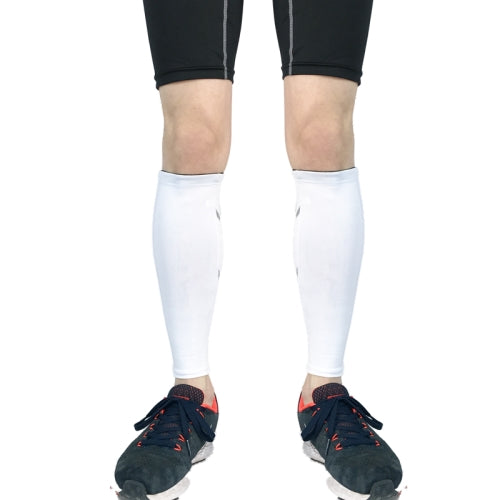 2 PCS Sports Breathable Compression Calf Protector Riding Running Football Basketball Mountaineering Protective Gear, Specification: M (White)