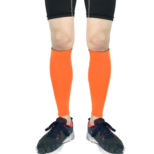 2 PCS Sports Breathable Compression Calf Protector Riding Running Football Basketball Mountaineering Protective Gear, Specification: XL (Orange)