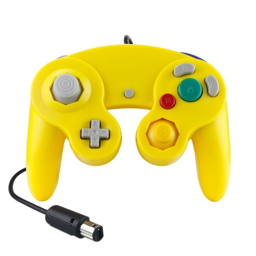 2 PCS Single Point Vibrating Controller Wired Game Controller For Nintendo NGC / Wii, Product color: Yellow