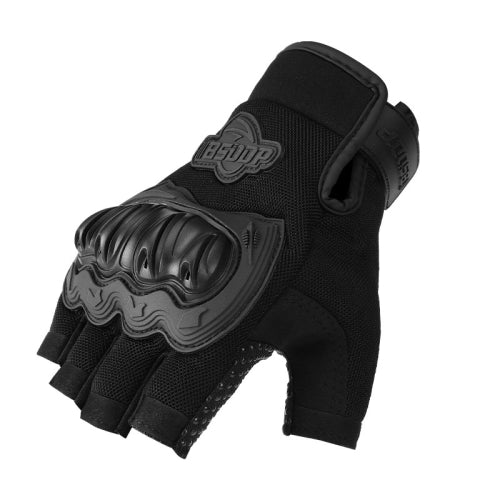 BSDDP A010B Summer Half Finger Cycling Gloves Anti-Slip Breathable Outdoor Sports Hand Equipment, Size: XXL(Black)