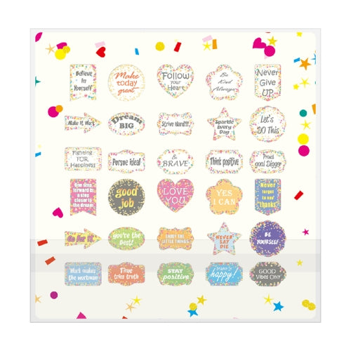 GY035 4 Sets Student Inspirational Graffiti Waterproof Stickers(30 Pcs/Set)