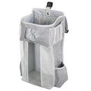 Baby Crib Hanging Bag Multifunctional Detachable Bed Diaper Toy Storage Bag(Gray Snow)