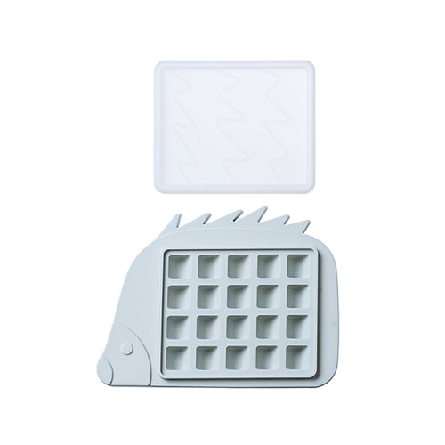 2 PCS Household Animal Silicone Ice Tray With Lid Ice Box Mold, Specification: Hedgehog(Blue)