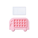 2 PCS Cartoon Silicone Ice Box With Lid Complementary Food Puree Cheese Chocolate Jelly Mold, Specification: Bus (Pink)