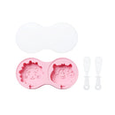 2 PCS Silicone Ice Cream Popsicle Mold Cartoon Handmade Homemade Ice Tray Specification: Lion Leopard (Pink)