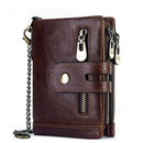 RFID Anti-Theft Swipe Wallet Tri-Fold Multi-Card Slot Crazy Horse Leather Men Leather Wallet(Brown)