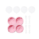 2 PCS Homemade Cartoon Animal Shape DIY Popsicle Ice Cream Mold With Lid Silicone Ice Tray, Specification: 4 Even (Pink)