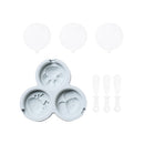 2 PCS Homemade Cartoon Animal Shape DIY Popsicle Ice Cream Mold With Lid Silicone Ice Tray, Specification: 3 Even (Blue)