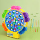 Magnetic Fishing Toy Children Educational Multifunctional Music Rotating Fishing Plate, Colour: Hook Battery Style+24 Fish 5 Rods