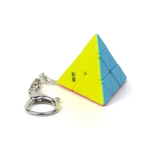 2 PCS Mini Keychain Rubik Cube Decompression Toy Pyramid Keychain